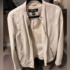 Kenneth Cole reaction cream leather jacket